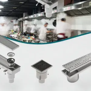 Rigole și sifoane din oțel inoxidabil: soluții pentru fabrici, laboratoare, băi și terase