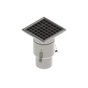 Sifon INOX STAINLESS 200x200 cu gratar tip grila antialunecare iesire verticala DN110 L15 200x200x278 (0521.10.11.3AS)