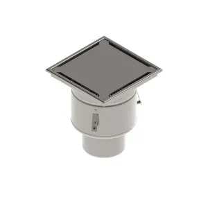 Sifon INOX STAINLESS 300x300 cu capac fante iesire verticala DN150 R50 300x300x344 (0523.15.11.2)