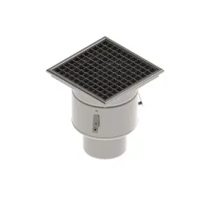 Sifon INOX STAINLESS 300x300 cu gratar tip grila antialunecare iesire verticala DN150 L15 300x300x344 (0523.15.11.3AS)