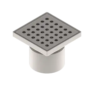 Sifon INOX STAINLESS 150x150 cu gratar perforat iesire verticala DN110 L15 151x151x130 (0525.10.11.3.1-EU)