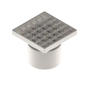 Sifon INOX STAINLESS 150x150 cu gratar tip grila antialunecare iesire verticala DN110 L15 151x151x130 (0525.10.11.3.3-1-EU)