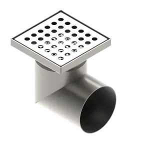 Sifon INOX STAINLESS 150x150 cu gratar perforat iesire laterala DN110 L15 151x151x195 (0525.10.21.3.1-EU)