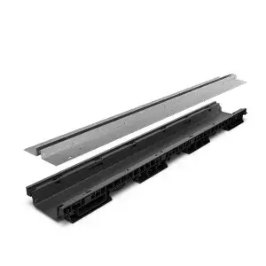 Kit rigola PP BASE LN100 Htot.75 gratar OZ tip Fanta T H25mm A15-C250 1000x156x75 (0800601T25)