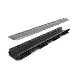 Kit rigola PP BASE LN100 Htot.75 gratar OZ tip Fanta T H25mm A15-C250 1000x156x75 (0800601T25)