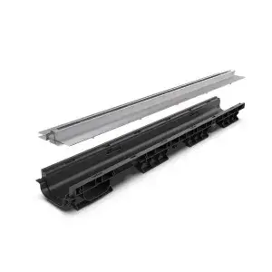 Kit rigola PP BASE LN100 Htot.105 gratar OZ tip Fanta T H25mm A15-C250 1000x156x105 (080101T25)