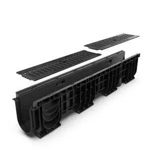 Kit rigola PP BASE LN100 Hext.200 gratar FONTA clasica C250 1000x160x200 (08040203031)