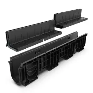 Kit rigola PP BASE LN100 Htot.300 gratar PP BASE tip fanta L H100 A15-C250 1000x156x300 (080402087L100)