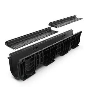 Kit rigola PP BASE LN100 Htot.225 gratar PP BASE tip fanta L H25 A15 1000x156x225 (080402087L25)