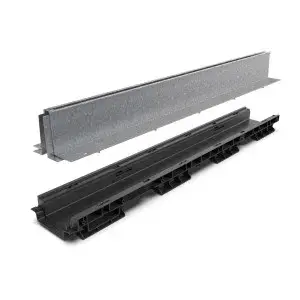 Kit rigola PP BASE LN100 Htot.160 gratar OZ tip Fanta T H100mm A15-C250 1000x156x160 (080501T100)