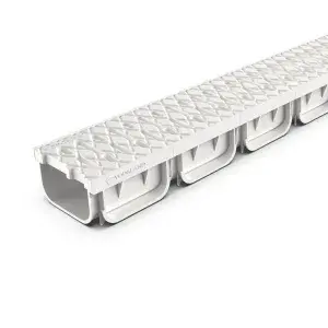 Kit rigola PP EASY 2 LN100 Hext.70 gratar PP Alb A15 1000x125x70 (08818-A)