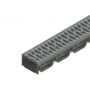 Kit rigola PP EASY 2 LN100 Hext.70 gratar PP Gri inchis A15 1000x125x70 (08818-GI)