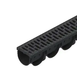 Kit rigola PP EASY 3 LN100 Hext.100 gratar PP Negru A15 1000x125x100 (088208)