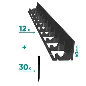 Kit Bordura PP TERRA pt pavaj NEW FIX L=12buc, 30 ancore incluse, H60 (12SB60B30A)