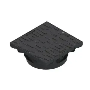 Kit capac PP PIPE BASE patrat cu surub 400x400 cu rama pentru teava DN315 A15 403x403x150 (33484.FB-20)