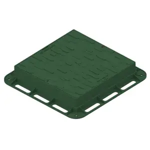 Capac PP URBAN Verde patrat necarosabil 500x500 PL.330x330 Hext.80 cu inchizator A15 (35485-22)