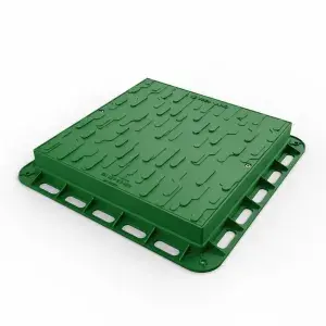 Capac PP URBAN Verde patrat necarosabil 600x600 PL.430x430 Hext.80 cu inchizator A15 (35486-22)