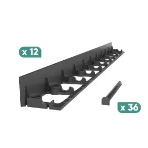 Kit bordura PP TERRA pt pavaj L=1m, 12buc, 36 ancore incluse, H45, negru (824458.36-12-N)