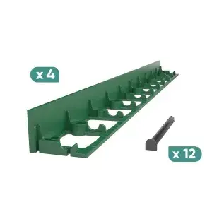 Kit bordura PP TERRA pt pavaj L=1m, 4buc, 12 ancore incluse, H58, verde (824588.12-4-V)