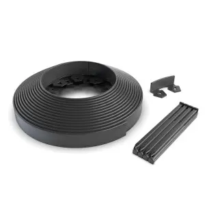 Kit Bordura de gradina PE TERRA NewFixLight Negru cu ancore (18 buc) si conectori (1 buc) H38mm x L9m (829404.18-BK)