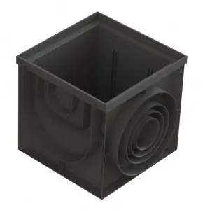 Camin PP BASE patrat Negru A15-C250 pt colt 90° 400x400 (8472.1)