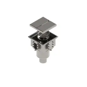 Sifon INOX STAINLESS 300x300 pentru rigola modulara tip fanta, iesire verticala DN110 cu capac tip fanta M125 (992194-9)