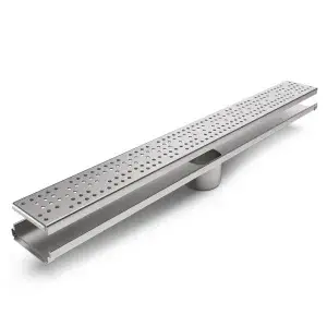 Kit Rigola INOX STAINLESS dus/balcon cu panta LN110 H20-22.5 gratar inox L15 iesire verticala mijloc DN50 1000x120x22.5 (994504)