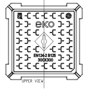 Capac FONTA URBAN patrat 290x290 PL.202x202 Hext.30 B125 (EKO3030B)