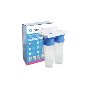 Carcasa filtru apa dubla CLEAN 10" ¾” cu sistem de fixare si cheie (FS2-WFW34)