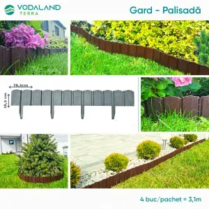Gard Palisada PE TERRA Antracit H175, 4buc pachet, Ltot 3.1m, 785x175 (GA80PE4-AT)