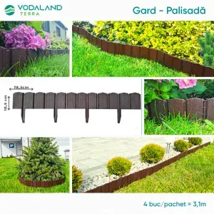 Gard Palisada PE TERRA Maro H175, 4buc pachet, Ltot 3.1m, 785x175 (GA80PE4-M)