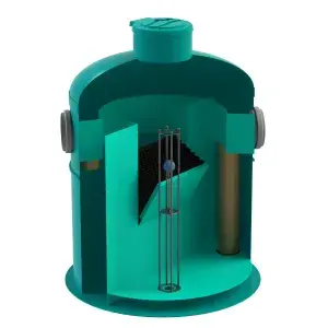 Separator hidrocarburi GRP OilBase OB1-25(125)LS D2000 H2515 TN2500 Ø400 (SHOB1-25/125LS)