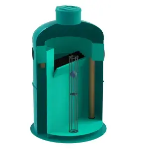 Separator hidrocarburi GRP OilBase OB1-30(150)LS D2000 H2915 TN3000 Ø400 (SHOB1-30/150LS)