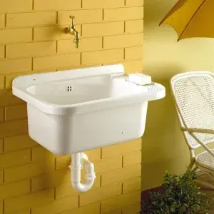 Chiuveta exterior PP TERRA pentru bucatarie de vara si gradina (Alba – kit cu accesorii) 51x34x25 (SIMPL50)